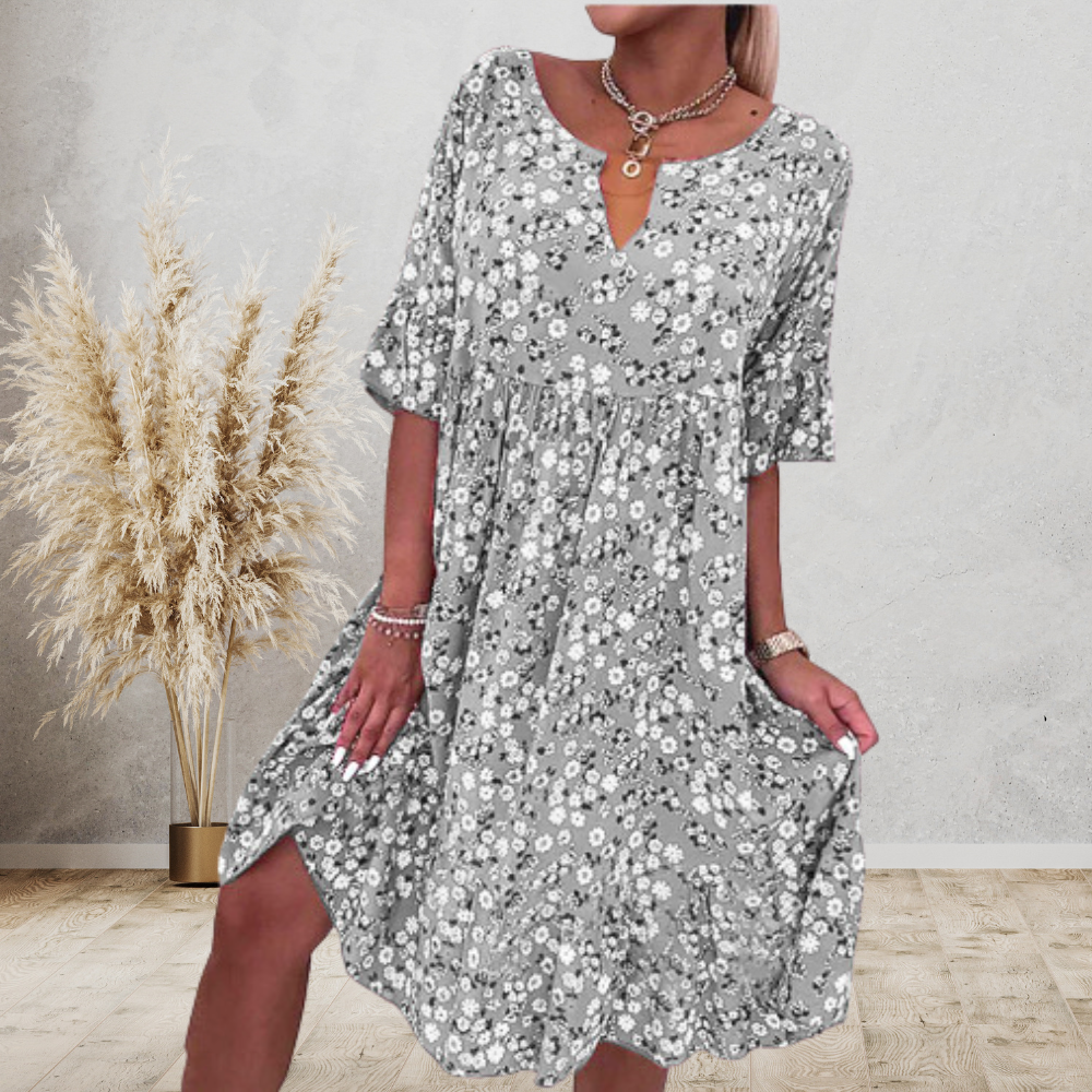 Cynthia - Floral Half-Sleeve Dress