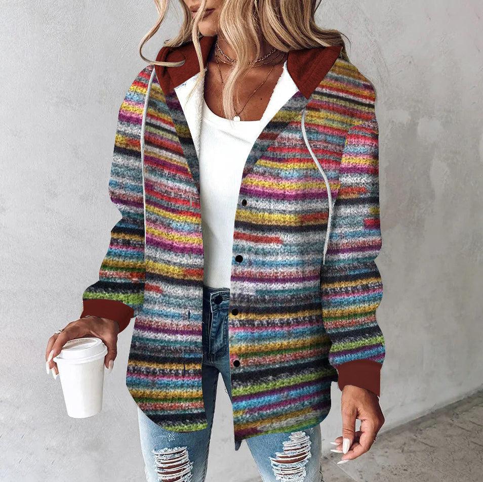 Danna - Colorful Knitted Hooded Sweater